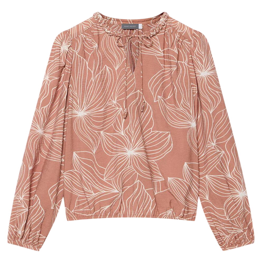 Mint Velvet Brown Floral Print Blouse